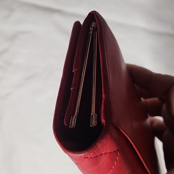 Host pick😍 Givenchy Quilted Long Flap Wallet Red Lambskin converter Crossbody - Picture 5 of 16